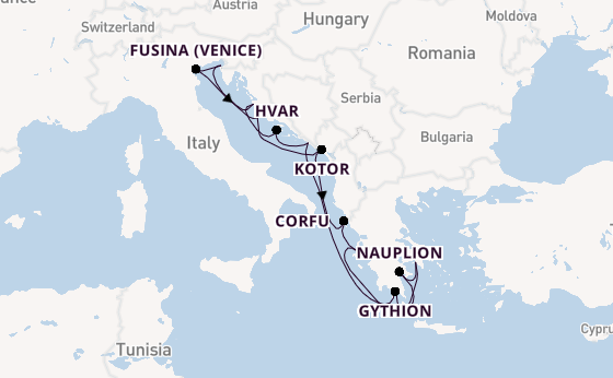 Oostelijke Middellandse Zee vanaf Athene (Piraeus), Griekenland met de Seabourn Quest