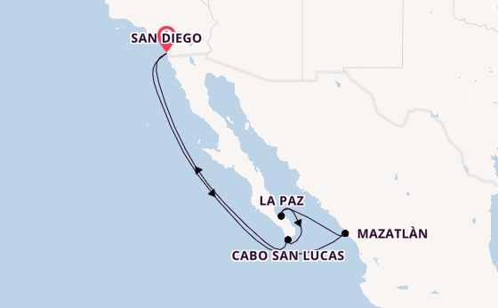 Mexikanische Riviera ab San Diego, USA auf der Koningsdam