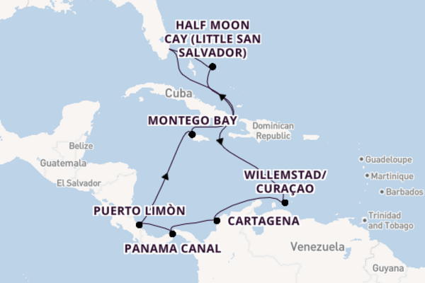 Central America from Fort Lauderdale (Port Everglades), Florida, USA with the Rotterdam