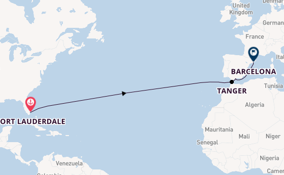 trans-Atlantisch vanaf Fort Lauderdale, Verenigde Staten met de Nieuw Amsterdam