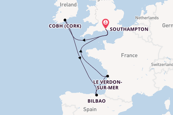 British Isles from Southampton, England with the Arvia