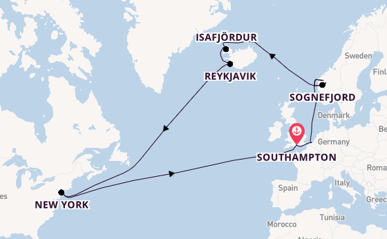 Transatlantic from Southampton, England with the Queen Mary 2