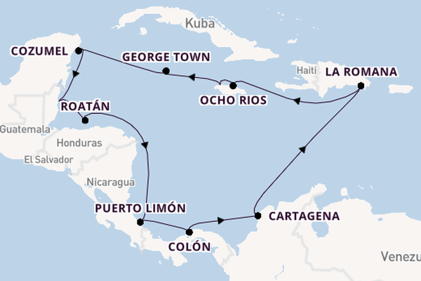 Karibik ab Montego Bay auf der Mein Schiff 1