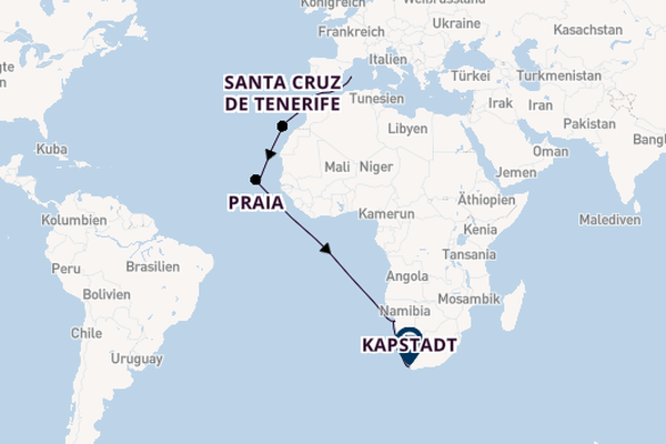 Südliches Afrika ab Palma de Mallorca, Spanien auf AIDAblu