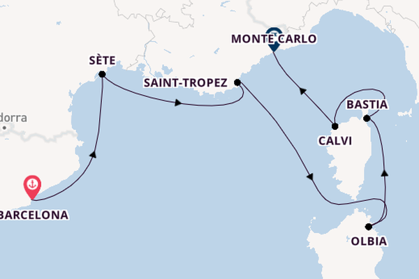 Western Mediterranean from Barcelona, Spain with the Seabourn Ovation 