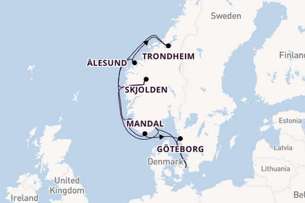 Noorwegen vanaf Kopenhagen, Denemarken met de Azamara Quest