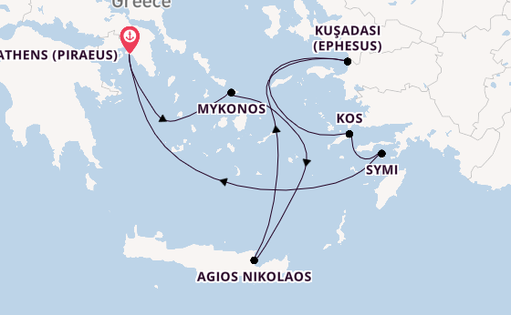 Eastern Mediterranean from Athens (Piraeus), Greece with the Seabourn Quest