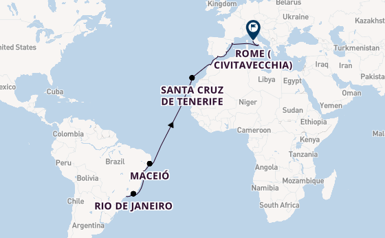 Transatlantic from Santos, Brazil with the MSC Divina