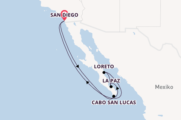 USA Westküste ab San Diego, USA auf der Zuiderdam