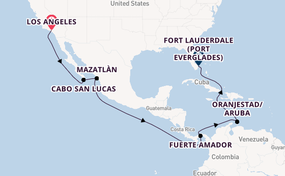 Mexican Riviera from Los Angeles, California, USA with the Star Princess