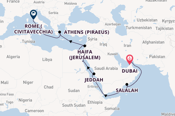 Middle East from Dubai, United Arab Emirates with the Seven Seas Mariner