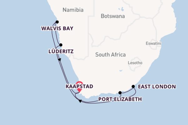 Zuidelijk Afrika vanaf Kaapstad, Zuid-Afrika met AIDAstella