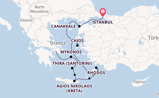 Oostelijke Middellandse Zee vanaf Istanbul, Turkije met de Azamara Journey