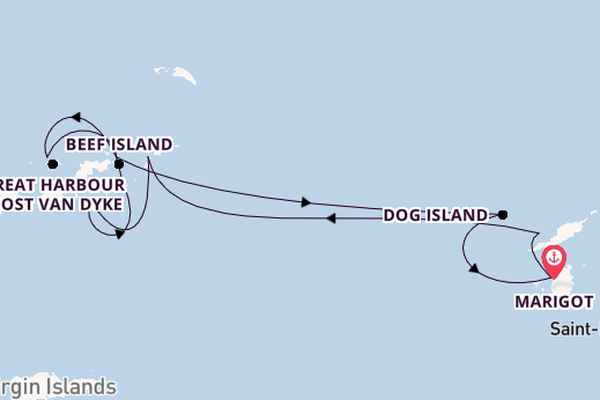 Eastern Caribbean from Marigot, Saint Martin with the Le Ponant