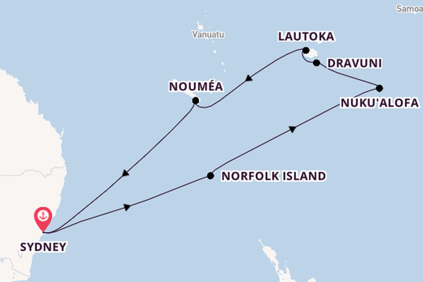 South Pacific from Sydney, Australia with the Carnival Adventure