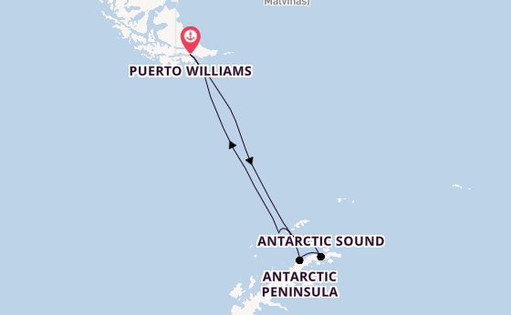 Antarctic Ocean from Puerto Williams, Chile with the Silver Cloud