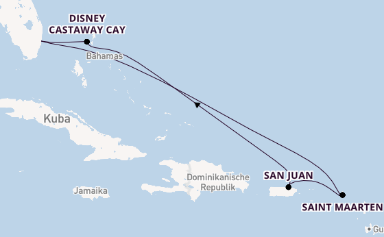 Karibik ab Fort Lauderdale (Port Everglades), USA auf der Disney Dream