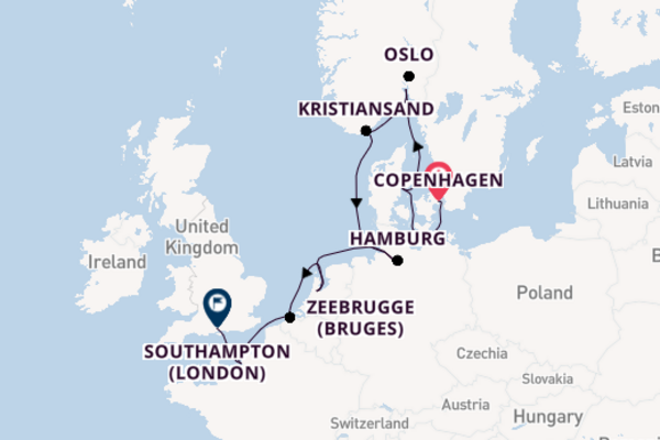 Norway from Copenhagen, Denmark with the Norwegian Dawn