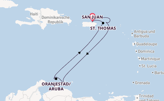 Karibik ab San Juan, Puerto Rico auf der Norwegian Prima