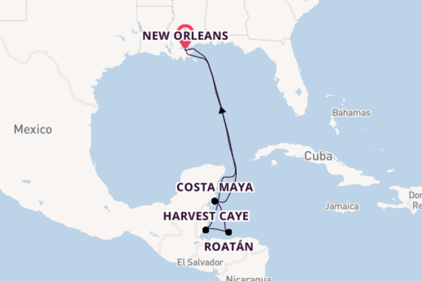 Western Caribbean from New Orleans, Louisiana, USA with the Norwegian Getaway