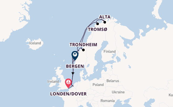 Noorwegen vanaf Londen/Dover, Groot-Brittannië met de Nieuw Statendam