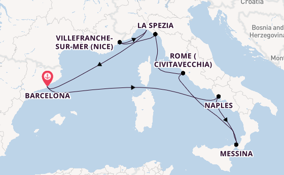 Western Mediterranean from Barcelona, Spain with the Celebrity Xcel