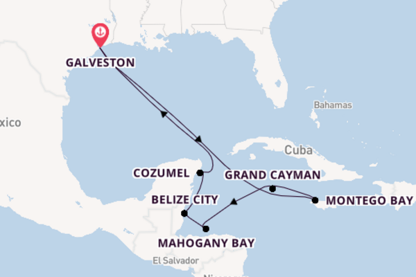 10daagse cruise met de Carnival Miracle vanuit Galveston