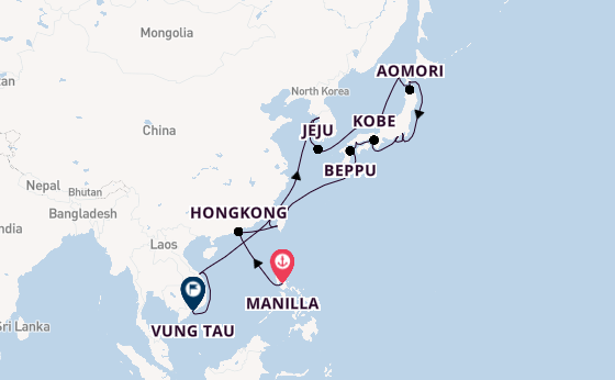Oost-Azië vanaf Manilla, Filipijnen met de VASCO DA GAMA