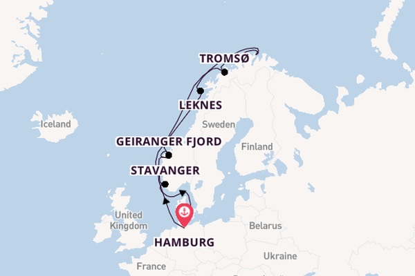 Noorwegen vanaf Hamburg, Duitsland met de MS EUROPA 2