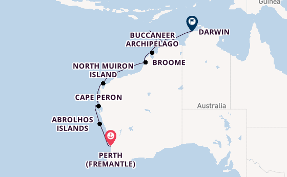 Australia from Perth (Fremantle), Australia with the Silver Cloud