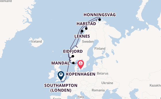 Noorwegen vanaf Kopenhagen, Denemarken met de Seven Seas Voyager