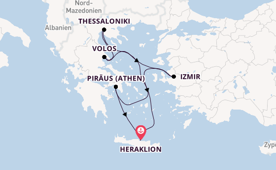 Östliches Mittelmeer ab Heraklion, Griechenland auf der Mein Schiff 5