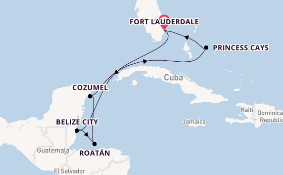 Caribbean vanaf Fort Lauderdale, Verenigde Staten met de Sun Princess