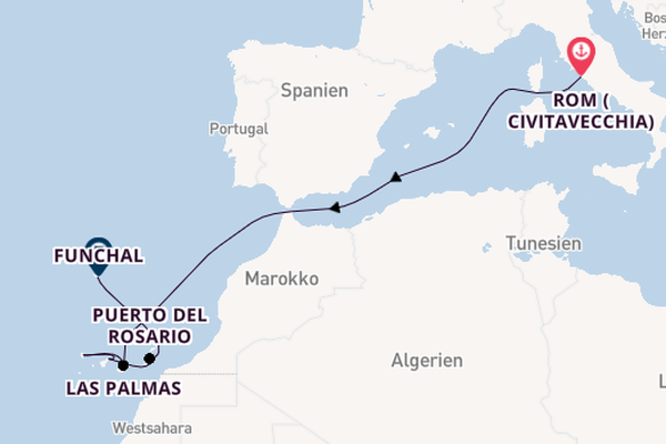 Kanarische Inseln ab Civitavecchia (Rom), Italien auf der MSC Fantasia