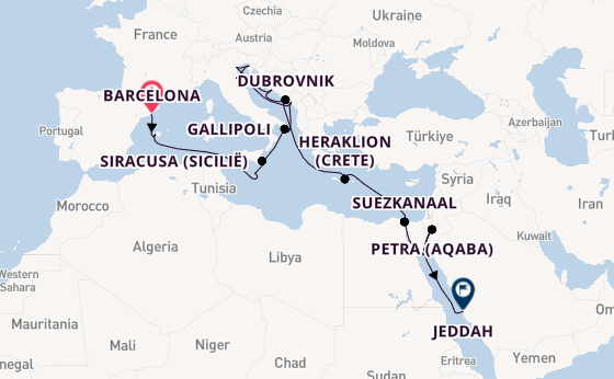 Middellandse Zee vanaf Barcelona, Spanje met de EXPLORA IV