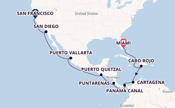 Central America from Miami, Florida with the Azamara Quest