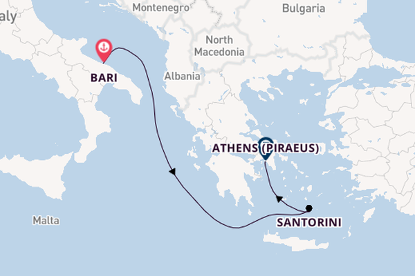 Mediterranean Sea from Bari, Italy with the MSC Sinfonia