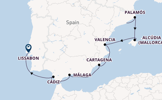 Westelijke Middellandse Zee vanaf Barcelona, Spanje met de Silver Spirit