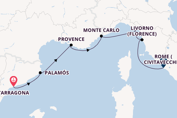 Western Mediterranean from Tarragona, Spain with the Azamara Journey