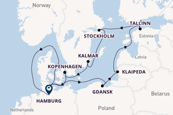 Europa vanaf Kiel, Duitsland met de MS EUROPA 2