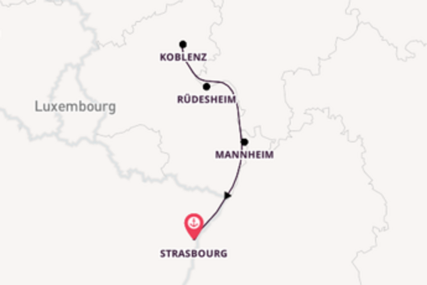 Travelling from Strasbourg via Rüdesheim