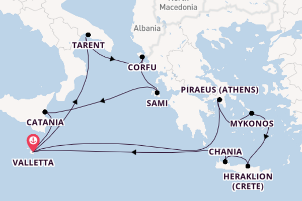 Mediterranean from Valletta, Malta with the Azura