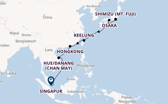 Ostasien ab Tokio, Japan auf der Royal Princess