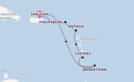 Karibik ab San Juan, Puerto Rico auf der Emerald Princess