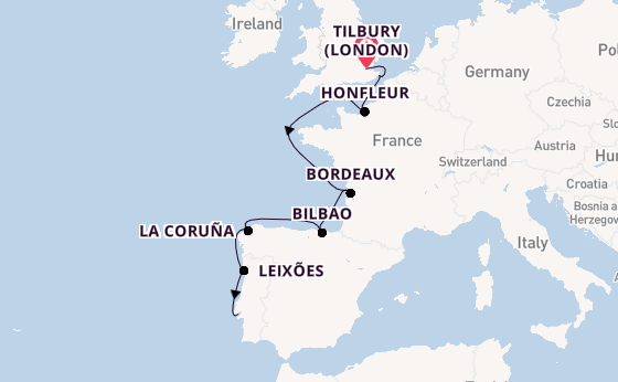 British Isles from Tilbury (London), England, United Kingdom with the Viking Libra