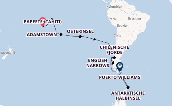 Südamerika ab Papeete (Tahiti), Französisch-Polynesien auf der Silver Cloud