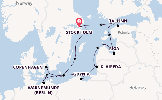 Baltic Sea from Stockholm, Sweden with the MSC Magnifica