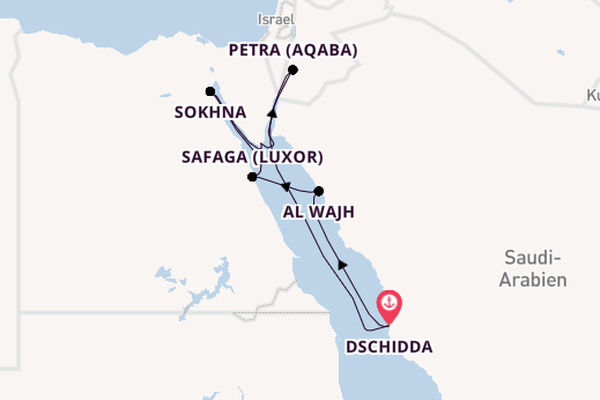 Naher Osten ab Dschidda, Saudi-Arabien auf der Explora V