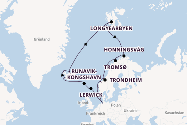 Norwegen ab Bremerhaven, Deutschland auf der Artania