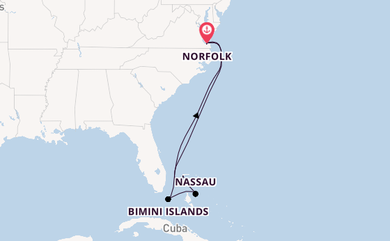 Caribbean from Norfolk, Virginia, USA with the Carnival Freedom 